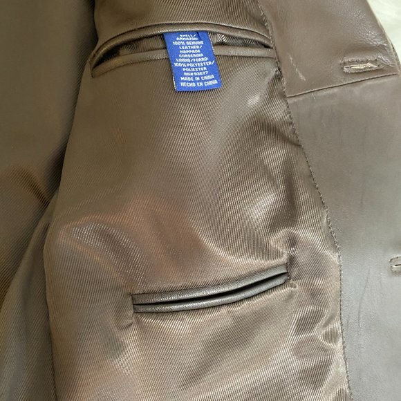 SOLD Stafford Brown Leather Blazer Jacket Vintage Mint Condition Men's - Picture 9 of 13